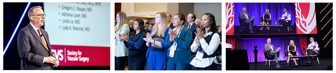 Three people sitting and talking on keynote stage